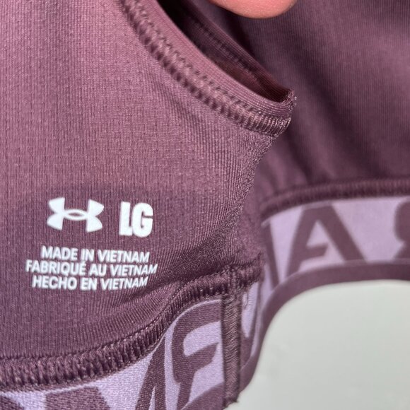 Under Armour Womens Crossback Mid Sport Bra Compression Large L Purple - Picture 5 of 9